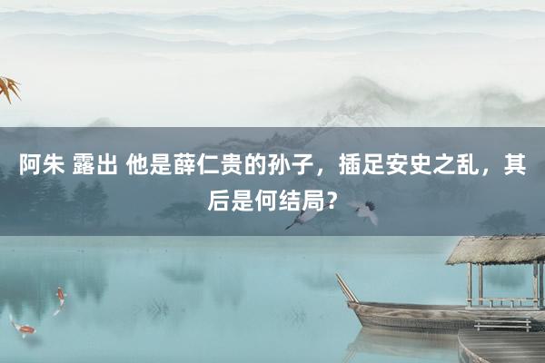 阿朱 露出 他是薛仁贵的孙子，插足安史之乱，其后是何结局？