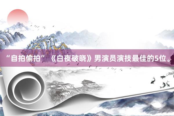 “自拍偷拍” 《白夜破晓》男演员演技最佳的5位。