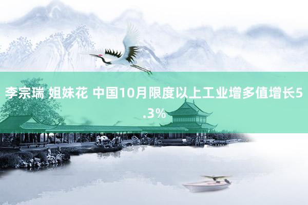李宗瑞 姐妹花 中国10月限度以上工业增多值增长5.3%