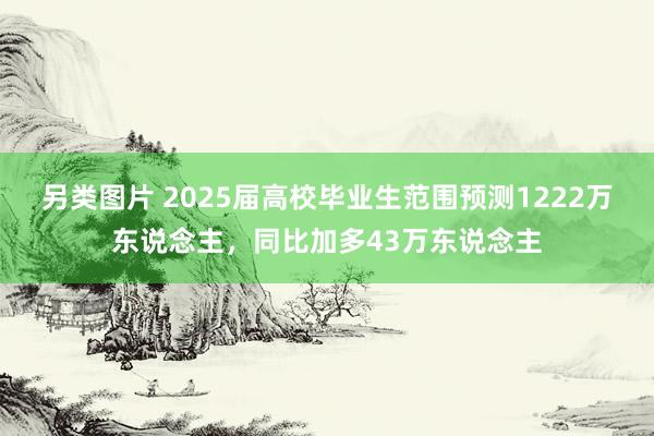 另类图片 2025届高校毕业生范围预测1222万东说念主，同比加多43万东说念主