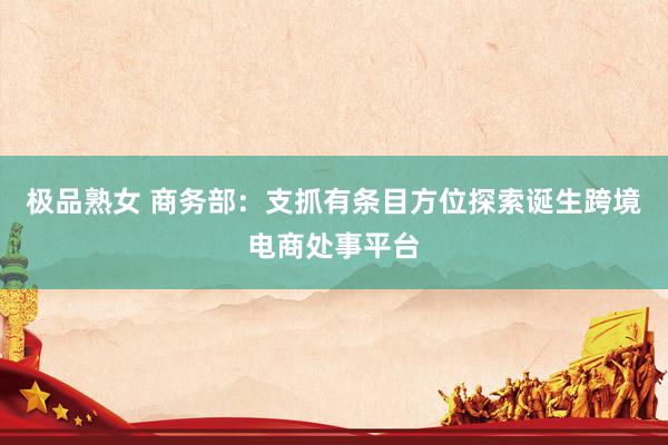 极品熟女 商务部：支抓有条目方位探索诞生跨境电商处事平台