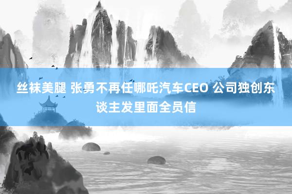 丝袜美腿 张勇不再任哪吒汽车CEO 公司独创东谈主发里面全员信