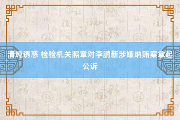 清纯诱惑 检验机关照章对李鹏新涉嫌纳贿案拿起公诉