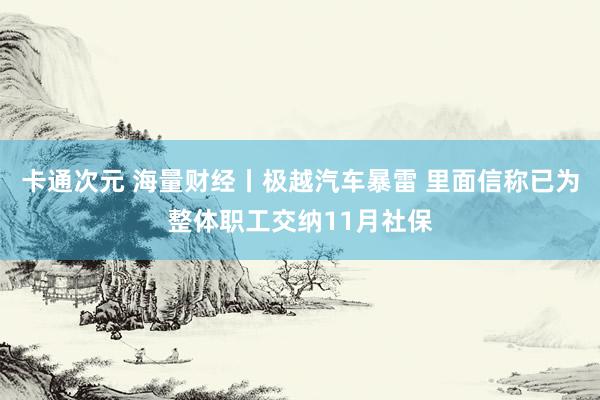 卡通次元 海量财经丨极越汽车暴雷 里面信称已为整体职工交纳11月社保