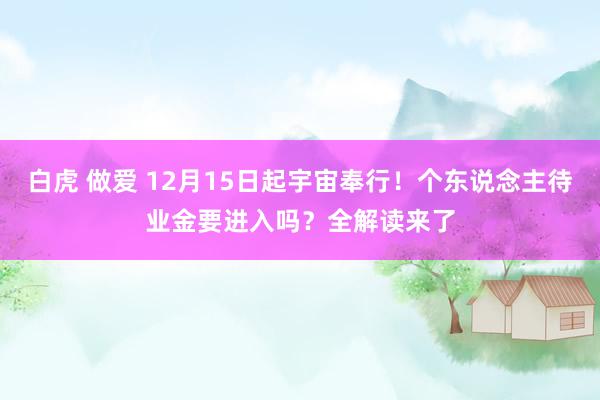 白虎 做爱 12月15日起宇宙奉行！个东说念主待业金要进入吗？全解读来了