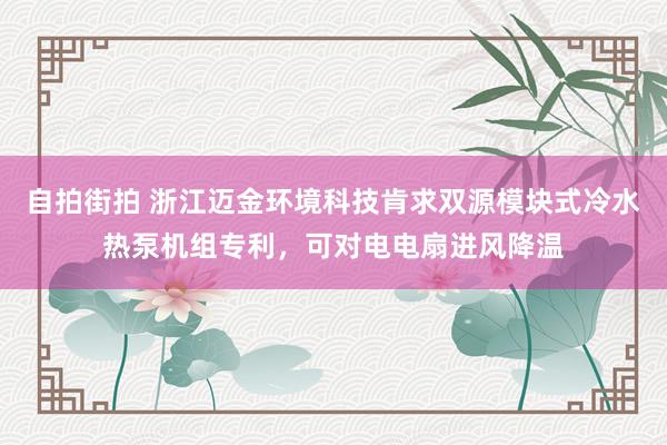自拍街拍 浙江迈金环境科技肯求双源模块式冷水热泵机组专利，可对电电扇进风降温