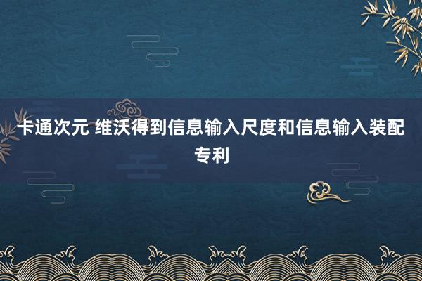 卡通次元 维沃得到信息输入尺度和信息输入装配专利