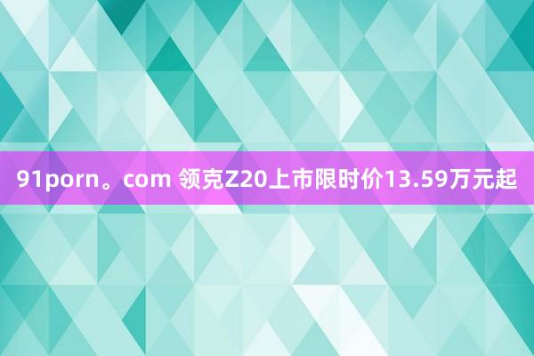 91porn。com 领克Z20上市限时价13.59万元起