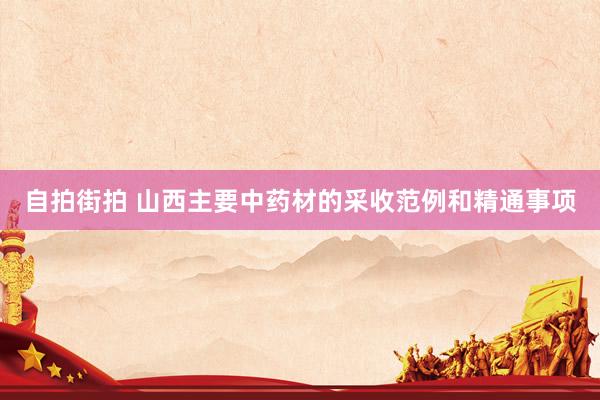 自拍街拍 山西主要中药材的采收范例和精通事项