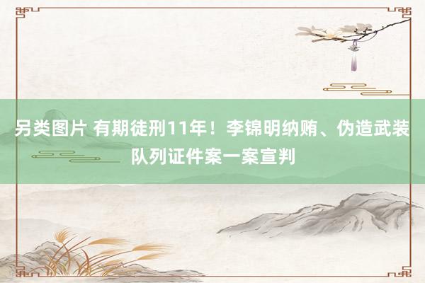 另类图片 有期徒刑11年！李锦明纳贿、伪造武装队列证件案一案宣判