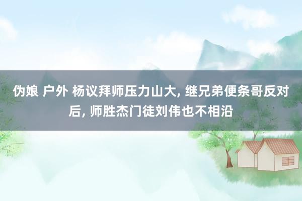 伪娘 户外 杨议拜师压力山大， 继兄弟便条哥反对后， 师胜杰门徒刘伟也不相沿