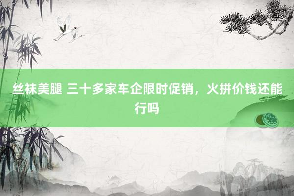 丝袜美腿 三十多家车企限时促销，火拼价钱还能行吗