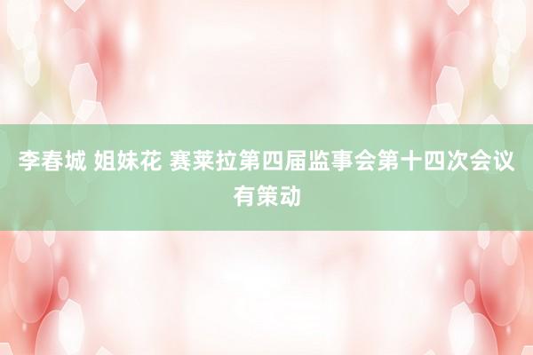 李春城 姐妹花 赛莱拉第四届监事会第十四次会议有策动