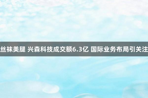 丝袜美腿 兴森科技成交额6.3亿 国际业务布局引关注
